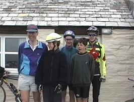 The group outside Tintagel youth hostel